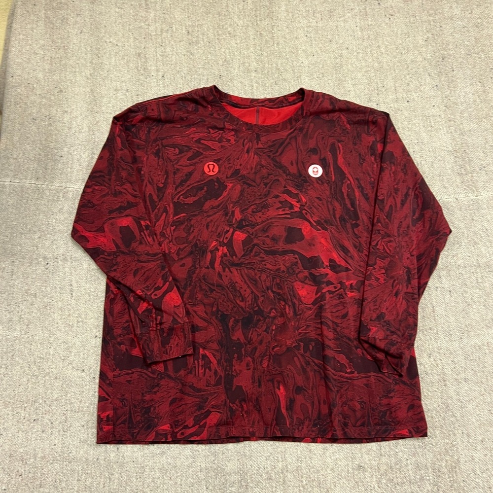 Lululemon Canada Pan American Games Long Sleeve Shirt Women's XL Red